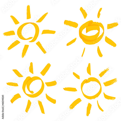 vector handwritten sun set