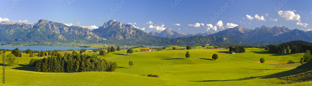 Panorama Landschaft in Bayern - obrazy, fototapety, plakaty 