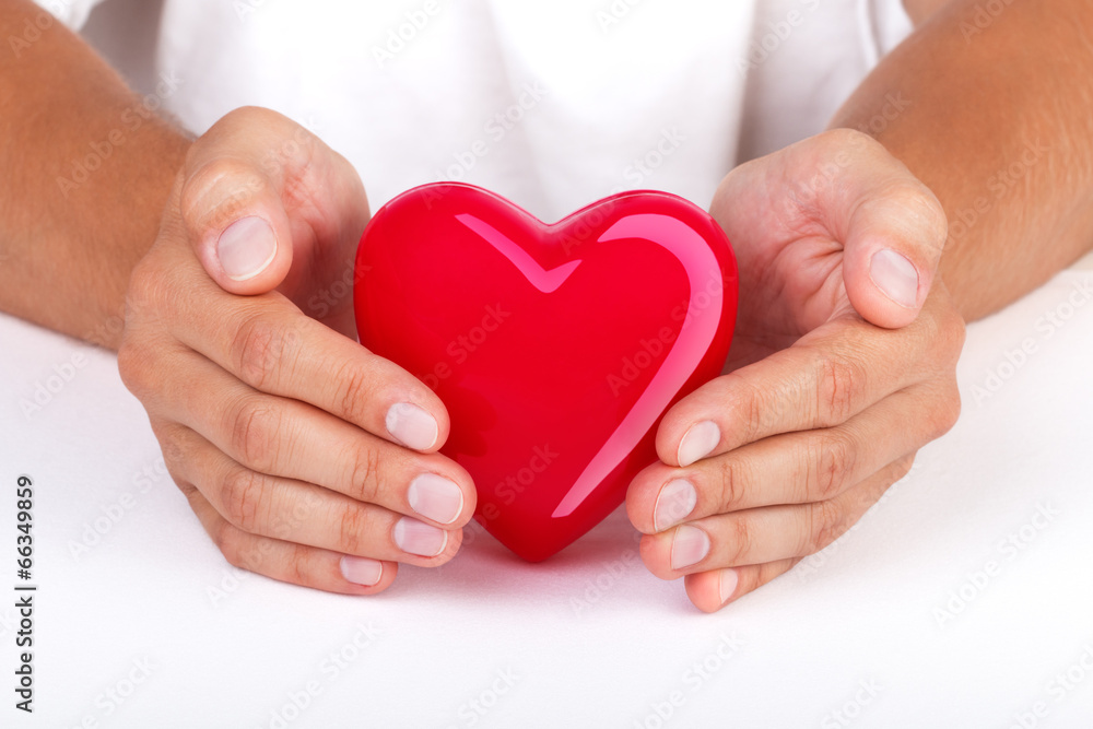 Hands protecting heart Hands protecting heart