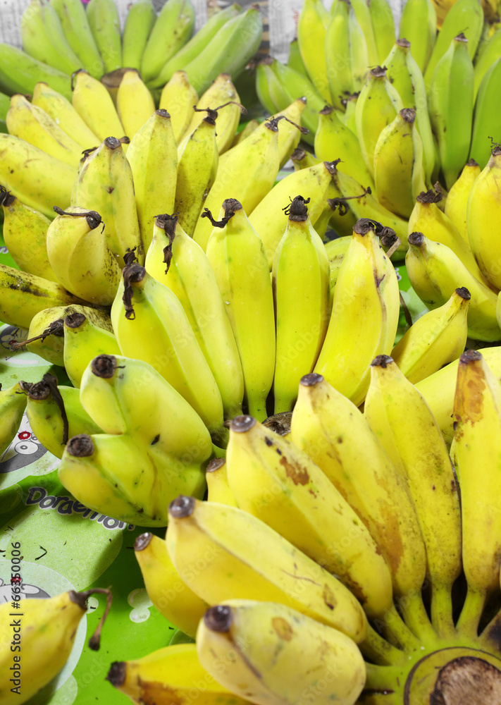 close up big banana in thai market