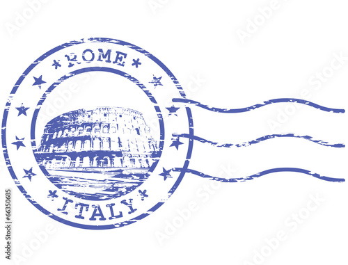 Shabby stamp with Colosseum - sights of Rom