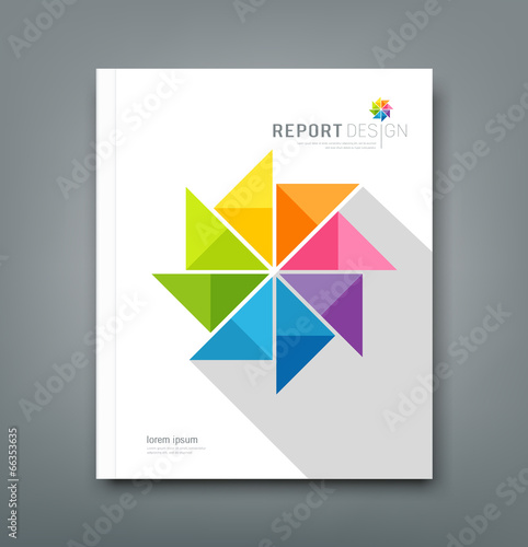 Cover Annual report, colorful windmill origami paper