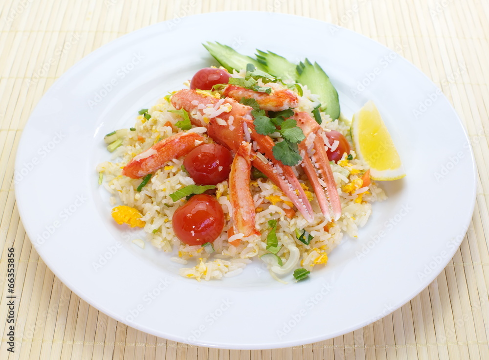 asian food fried rice with crab and vegetable asian food fried rice with crab and vegetable