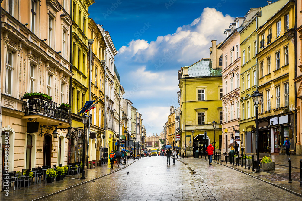 Fototapeta premium Kraków - historyczne centrum Polski, miasto ze starożytnością