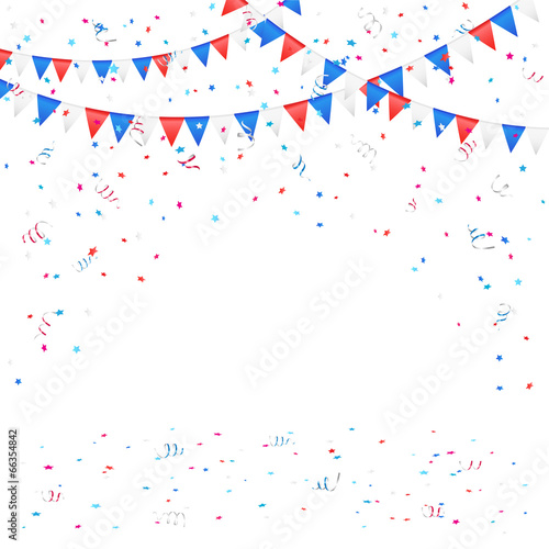 Independence day background with confetti