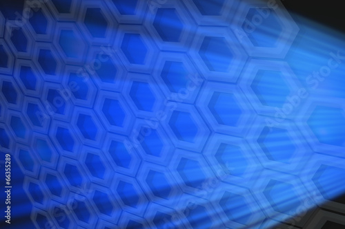 Fototapeta Naklejka Na Ścianę i Meble -  hexagonal abstract blue background 