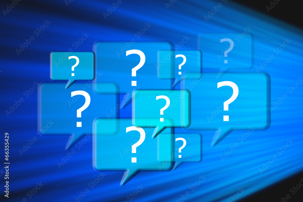 Help and support center with question marks Help and support center with question marks