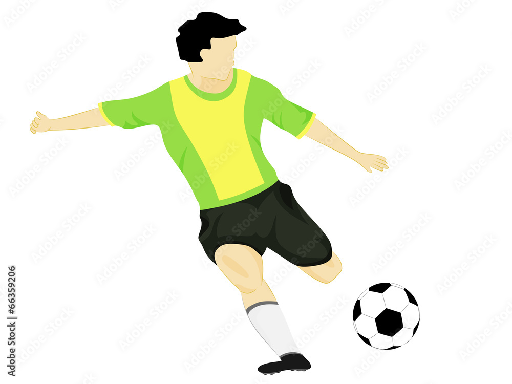isolated brazil dress soccer player shooting vector