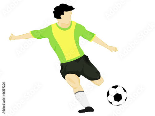 isolated brazil dress soccer player shooting vector © LeArchitecto