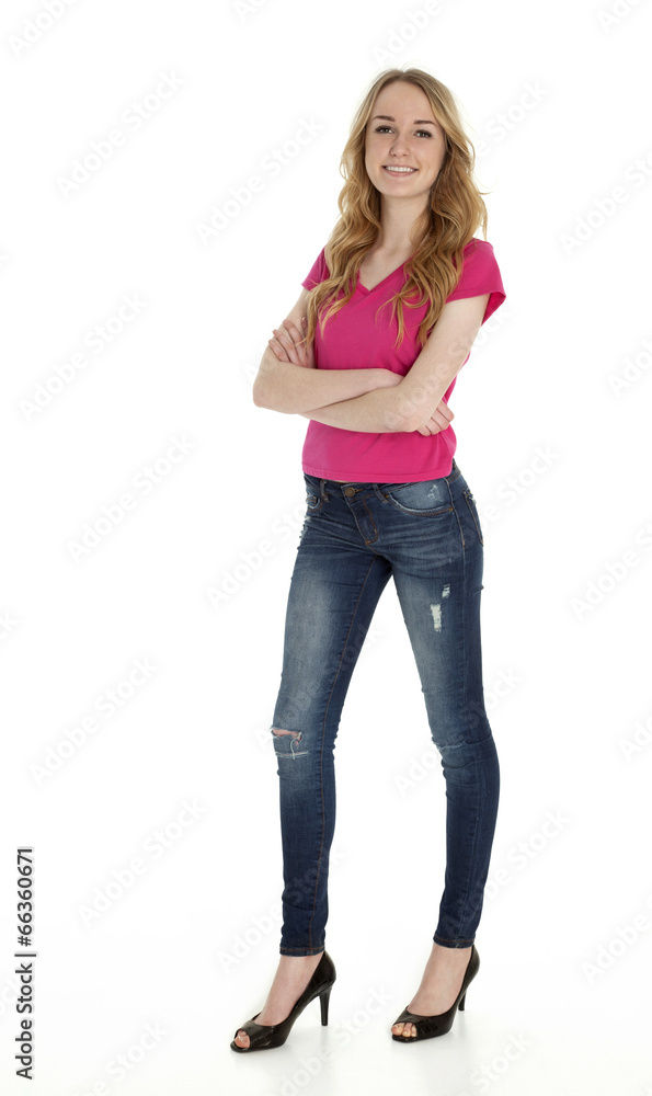 Pretty Teenage Girl on White Pretty Teenage Girl on White