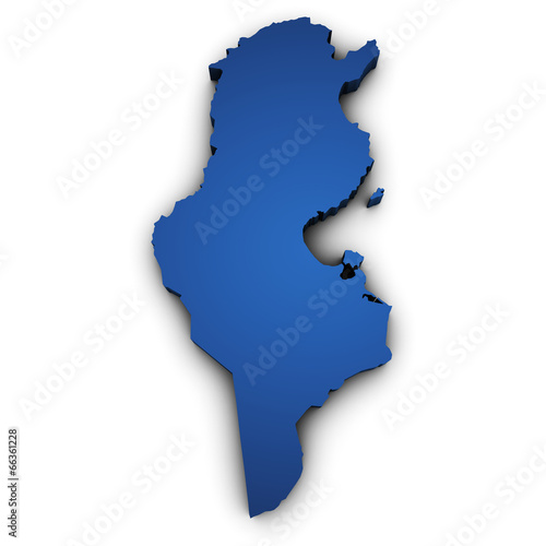 Map Of Tunisia 3d Shape