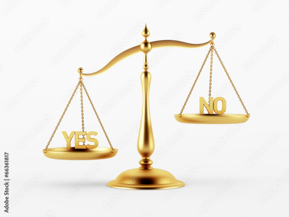 Yes and No Justice Scale Concept Yes and No Justice Scale Concept