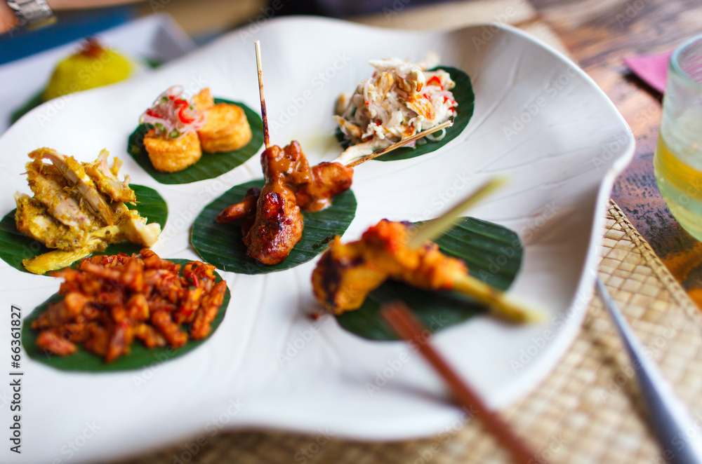 Variety of traditional Bali appetizers Variety of traditional Bali appetizers