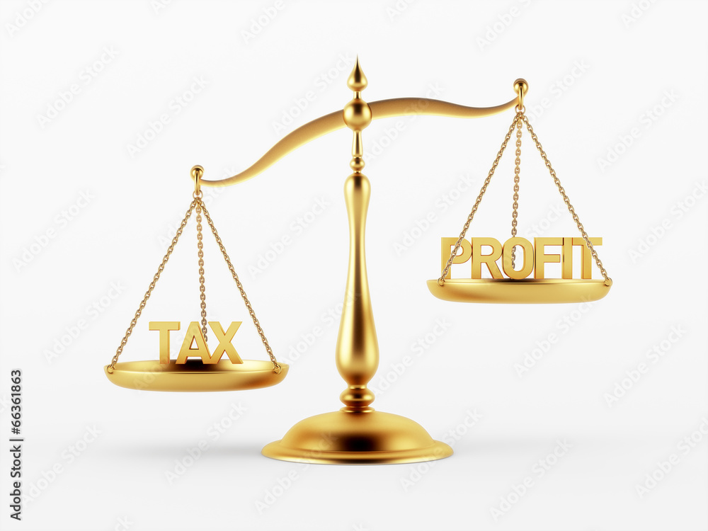 Tax and Profit Justice Scale Concept Tax and Profit Justice Scale Concept