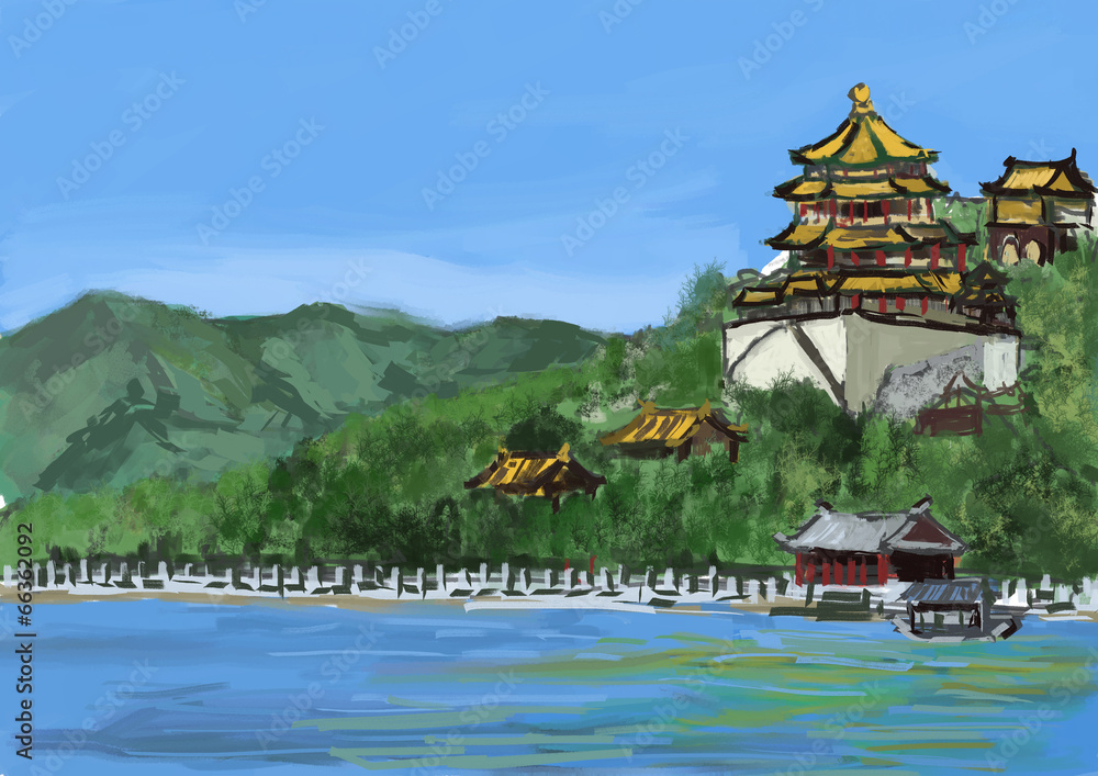 Obraz premium cg painting the summer palace