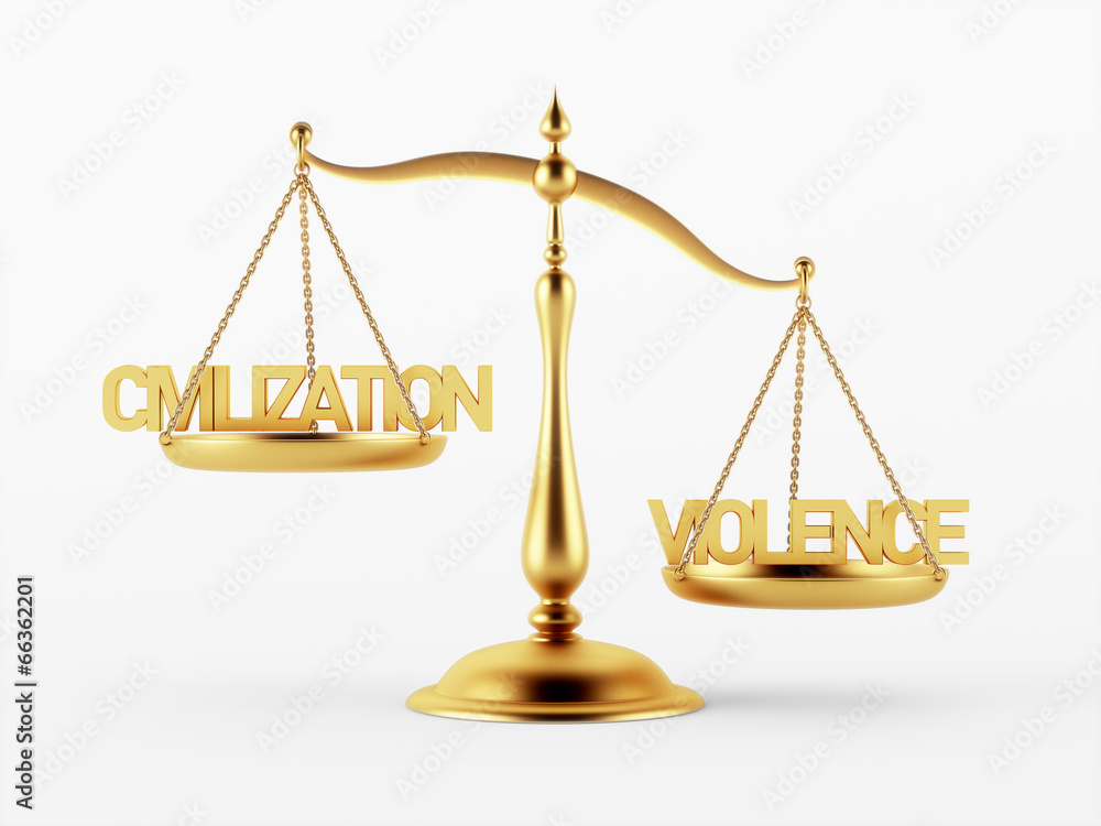 Civilization and Violence Justice Scale Concept Civilization and Violence Justice Scale Concept