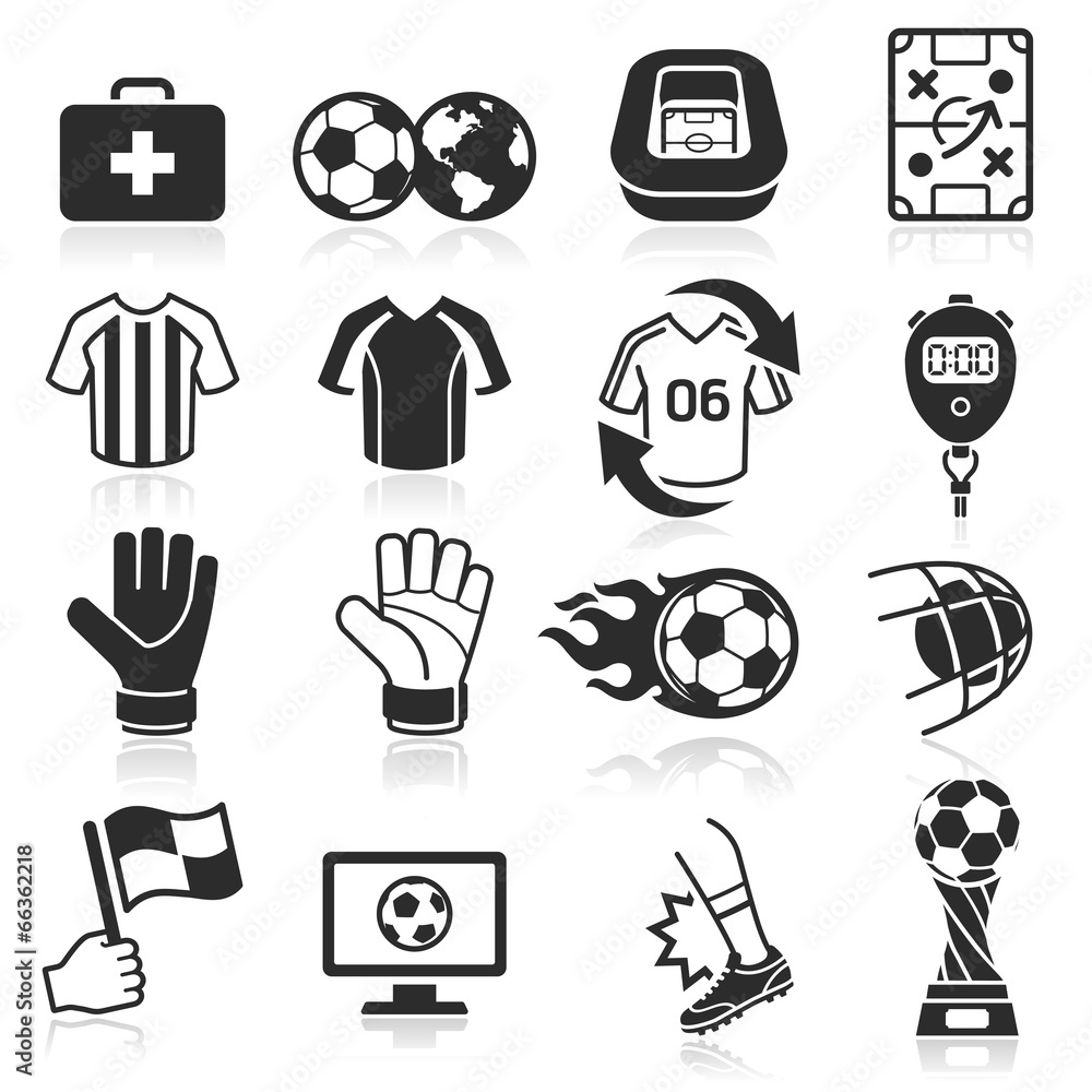 Fototapeta premium Soccer icons. Vector illustration