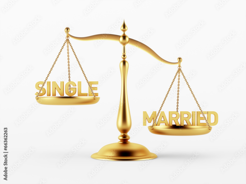 Single and Married Justice Scale Concept Single and Married Justice Scale Concept