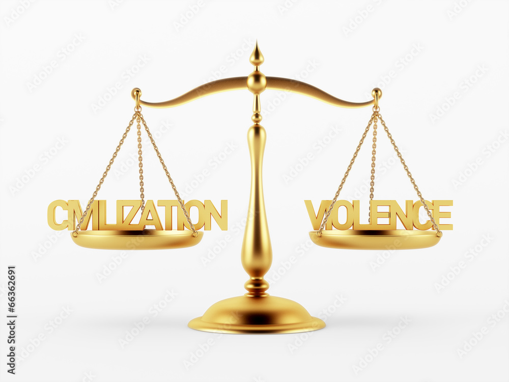 Civilization and Violence Justice Scale Concept Civilization and Violence Justice Scale Concept