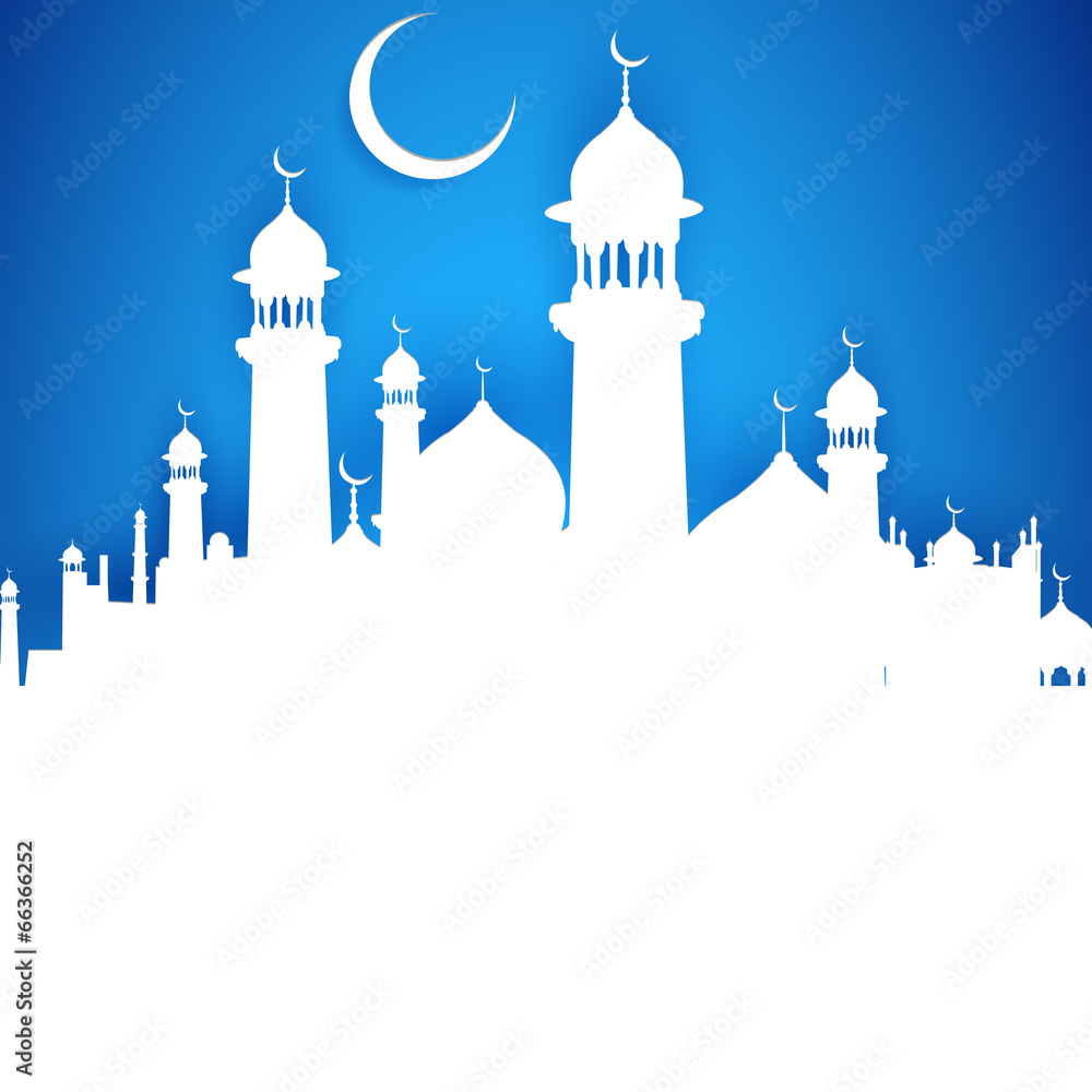 Eid ka Chand Mubarak (Wish you a Happy Eid Moon) - obrazy, fototapety, plakaty 