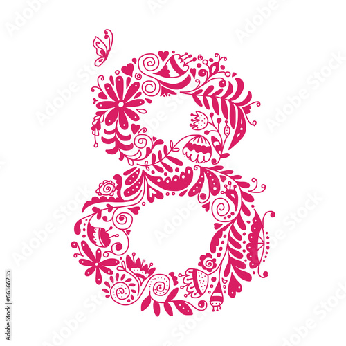 Floral number 8 for your design