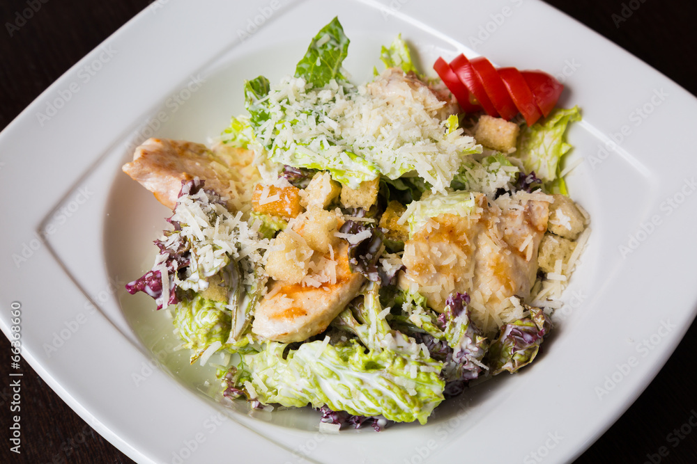 Salad in a white plate Salad in a white plate