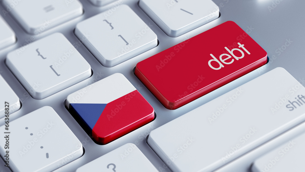 Fototapeta premium Czech Republic Debt Concept