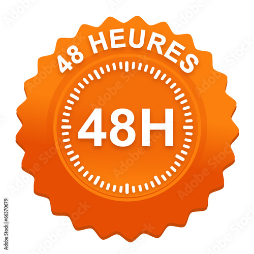 48 heures sur bouton web denté orange