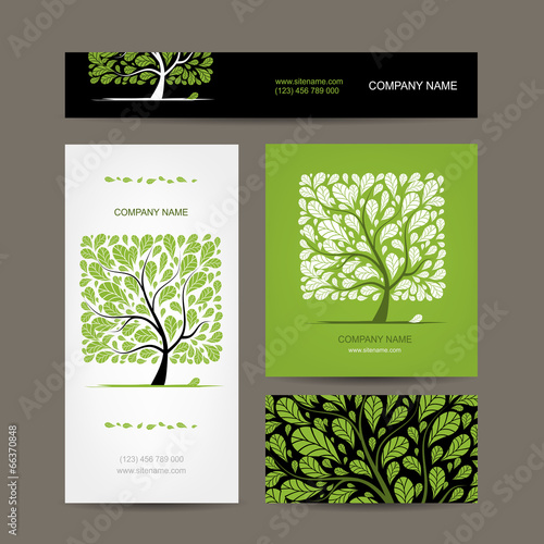 Business cards design with love tree