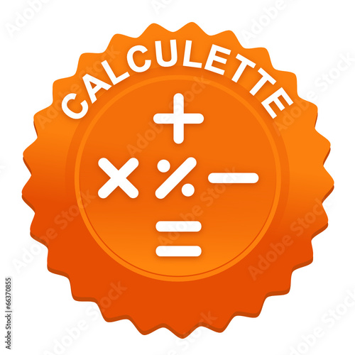 calculette sur bouton web denté orange