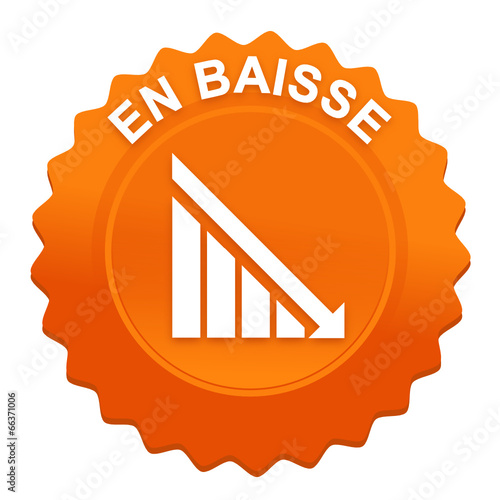 en baisse sur bouton web denté orange
