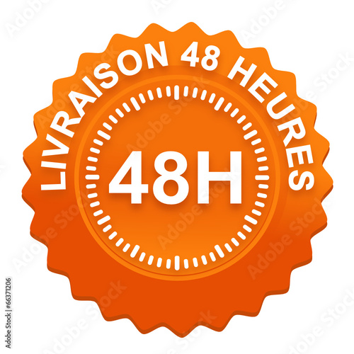 livraison 48 heures sur bouton web denté orange