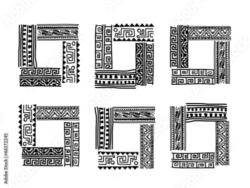 Frame with ethnic handmade ornament for your design
