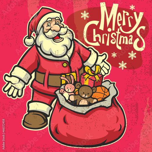 vintage style santa greeting christmas