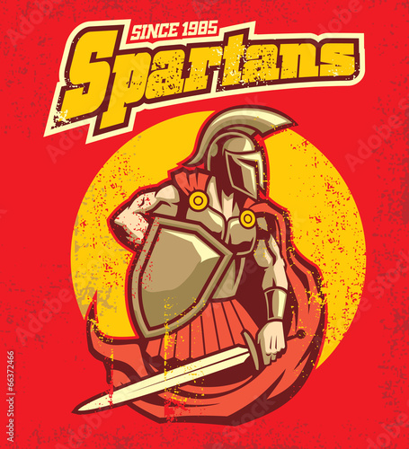 vintage spartan mascot
