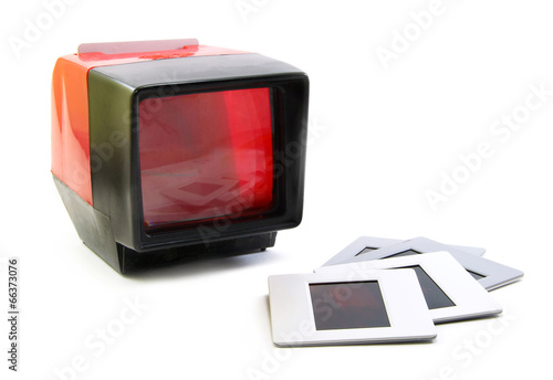 Slide projector vintage on white background