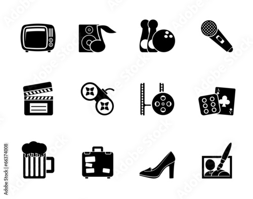 Silhouette Leisure activity and objects icons