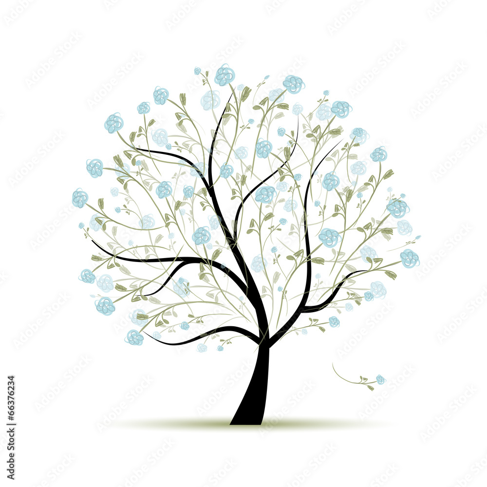 Spring tree with flowers for your design Spring tree with flowers for your design