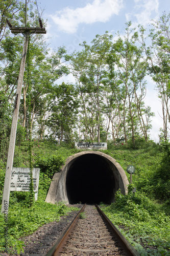 The rural train station in somwhere of Thailand photo