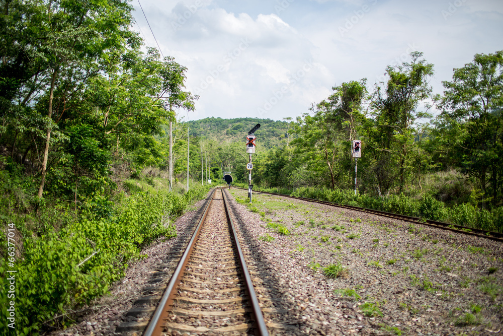 Fototapeta premium The rural train station in somwhere of Thailand