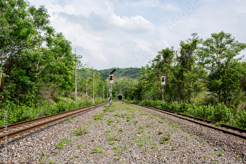 The rural train station in somwhere of Thailand photo