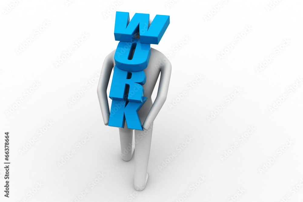 3d man carrying heavy work 3d man carrying heavy work