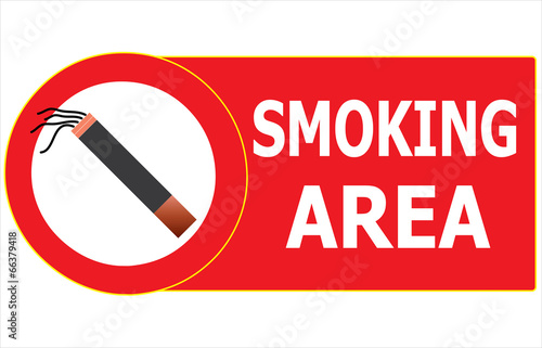 Permitting Smoking Cigarette Area Sign Vector