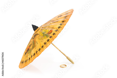 Traditional thai sunshade isolated