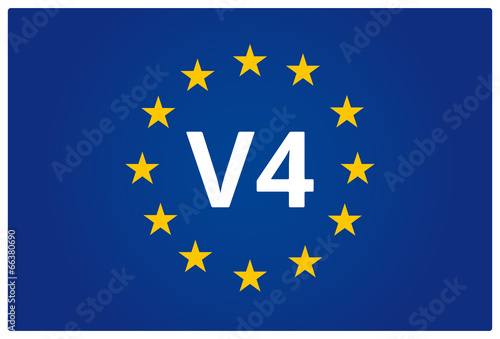 V4 Summit flag  Czech  Poland  Slovakia  Hungary  EU