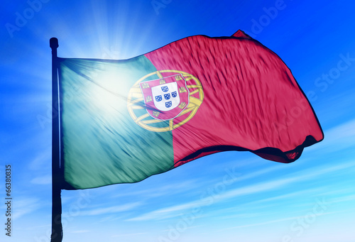 Portugal flag waving on the wind