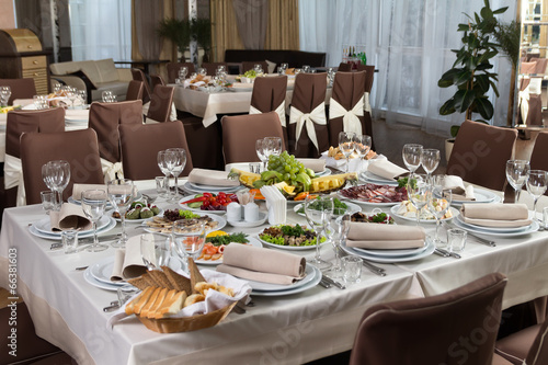 Table set for event party or wedding reception celebration