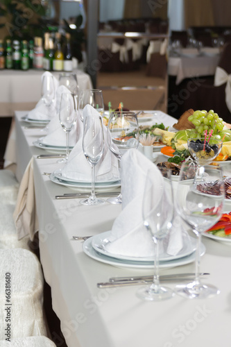 Table set for event party or wedding reception celebration © Andrej Zatullo