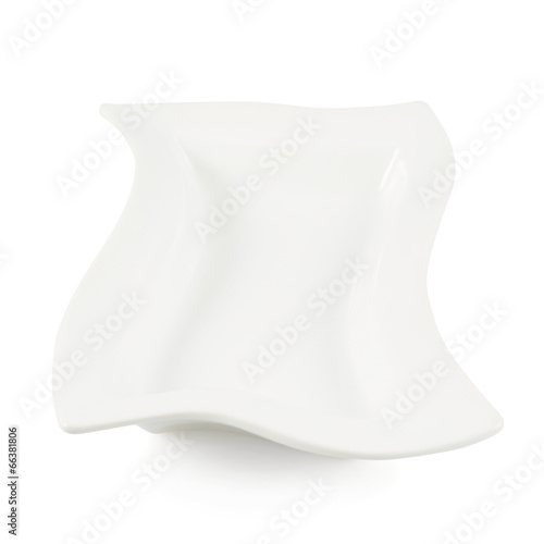 White ceramic plate isolated