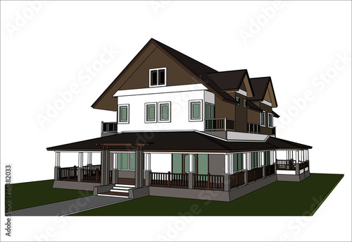 sketch design of house,vector © Suwatchai